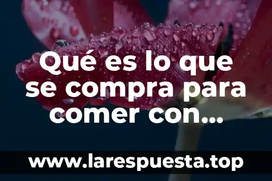 Que es la noxa de una enfermedad 5 Qué es lo que se compra para comer con niños