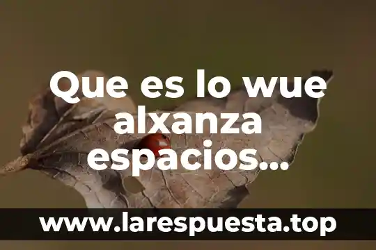 Que es lo wue alxanza espacios mayors