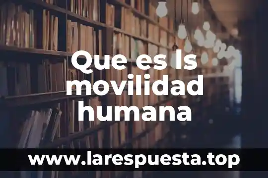 Que es la movilidad en electricidad 8 Que es ls movilidad humana