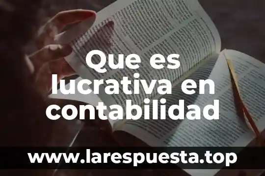 Que es lucrativa en contabilidad