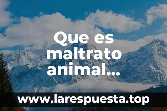 Que es maltrato animal resumen