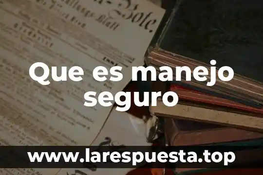 Que es manejo seguro