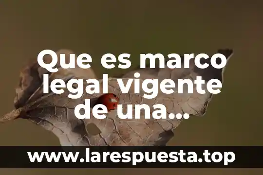 Que es marco legal vigente de una empresa