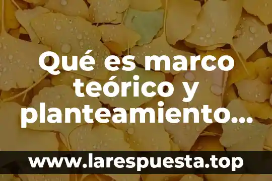 Qué es marco teórico y planteamiento de tesis