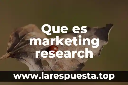 Que es marketing research