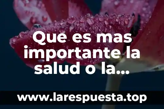 Que es mas importante la salud o la libertad