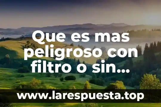 Que es mas peligroso 8 Que es mas peligroso con filtro o sin filtro