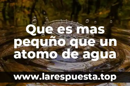 Que es mas pequño que un atomo de agua