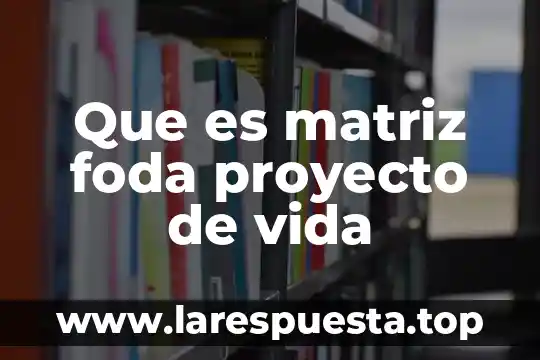 Que es una vida pasiva 3 Que es matriz foda proyecto de vida