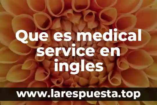 Que es una clave de web service 5 Que es medical service en ingles