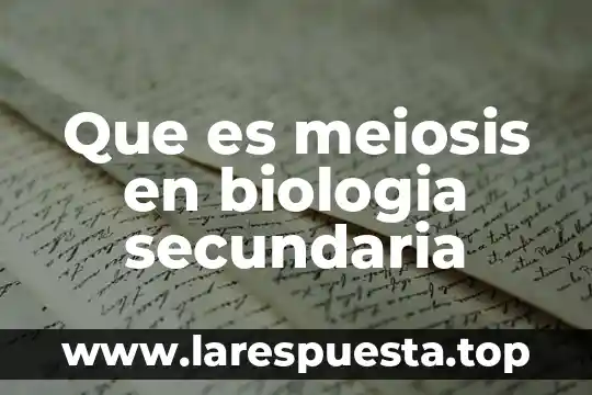 Que es interaccionando en la biologia 7 Que es meiosis en biologia secundaria