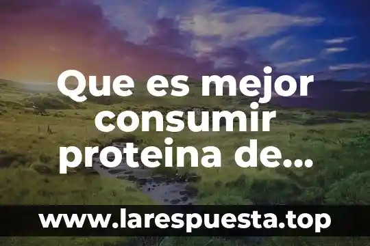 Que es mejor consumir proteina de origen animal o vegetal