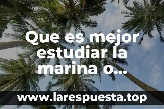 Que es mejor estudiar la marina o militar