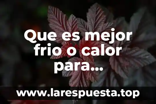 Que es mejor kicks o trax 6 Que es mejor frio o calor para contracturas