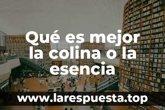 Qué es mejor la colina o la esencia