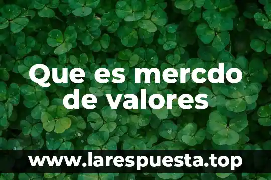 Que es el humanismo para ti 8 Que es mercdo de valores