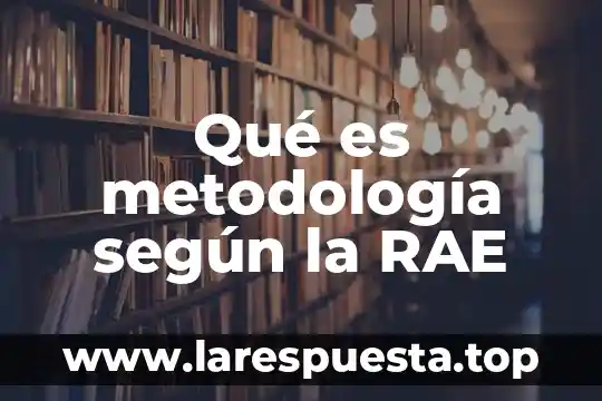 Qué es metodología según la RAE