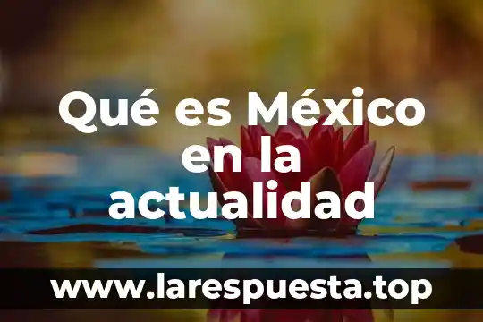 Qué es México en la actualidad