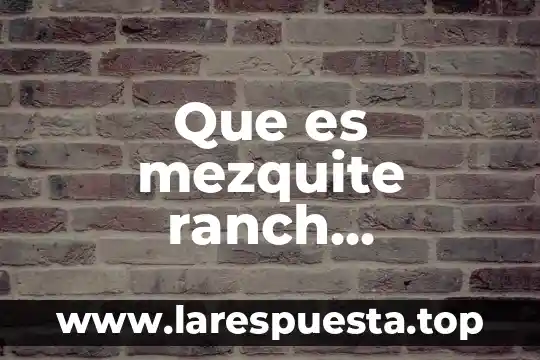Que es mezquite ranch definicion