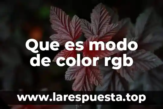 Que es modo de color rgb