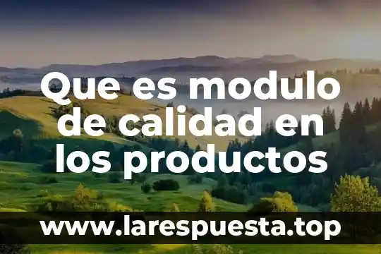 Por que es deñino utilizar productos en aerosol 5 Que es modulo de calidad en los productos