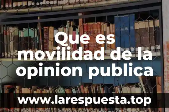 Que es la movilidad en electricidad 3 Que es movilidad de la opinion publica