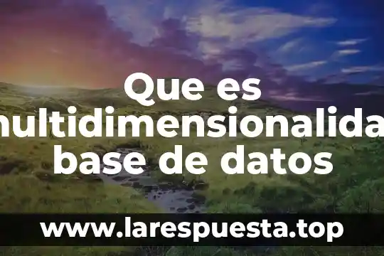 Que es una base dtos 7 Que es multidimensionalidad base de datos