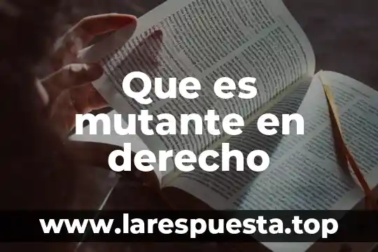 Que es una relacion por costumbre 3 Que es mutante en derecho