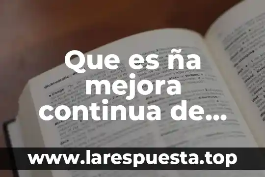 Que es la mejora de productos 6 Que es ña mejora continua de una empresa