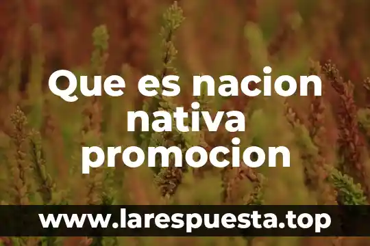 Que es nacion nativa promocion