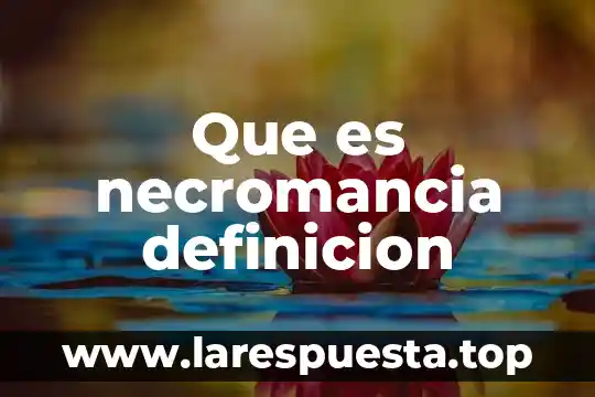 Que es necromancia definicion