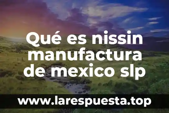Qué es nissin manufactura de mexico slp