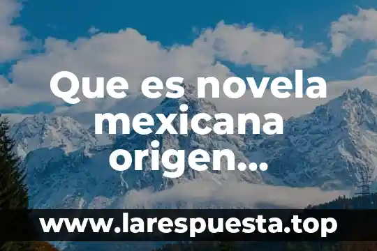 Que es novela mexicana origen personajes