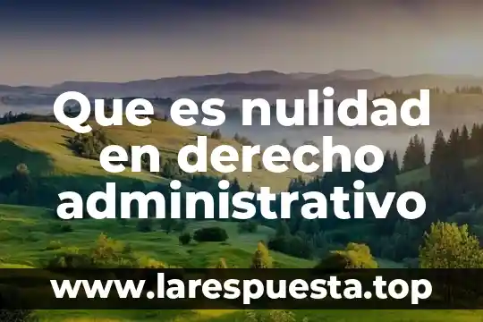 Qué es nulidad definición jurídica 3 Que es nulidad en derecho administrativo