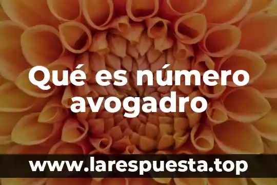 Qué es número avogadro