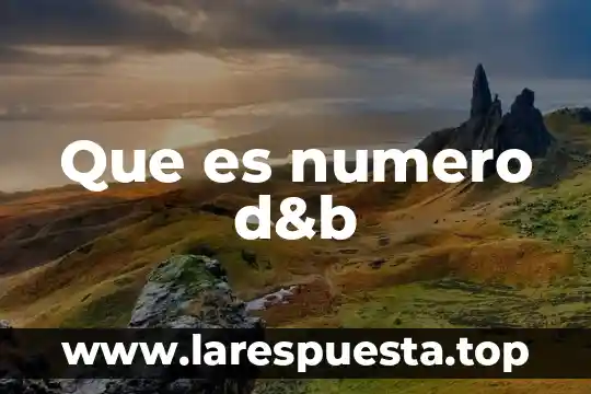 Que es numero d&b