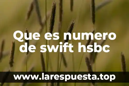 Que es numero de swift hsbc