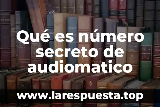 Qué es número secreto de audiomatico