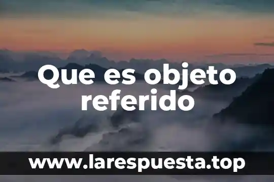 Que es objeto de pulsion 3 Que es objeto referido