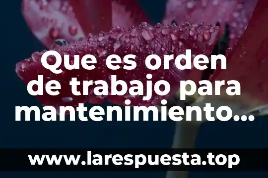 Que es mantenimiento de sistema preventivo y correctivo 4 Que es orden de trabajo para mantenimiento correctivo preventivo