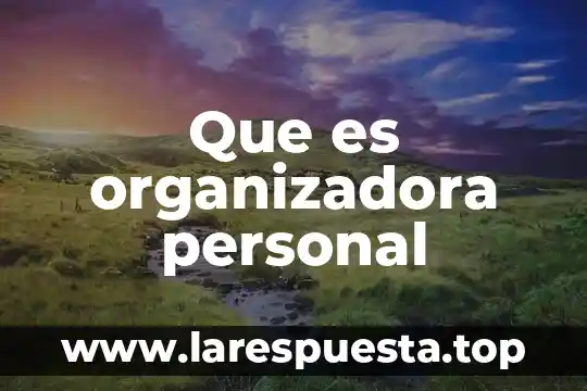 Que es organizadora personal
