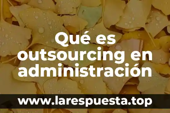 Qué es una bien en administración 3 Qué es outsourcing en administración