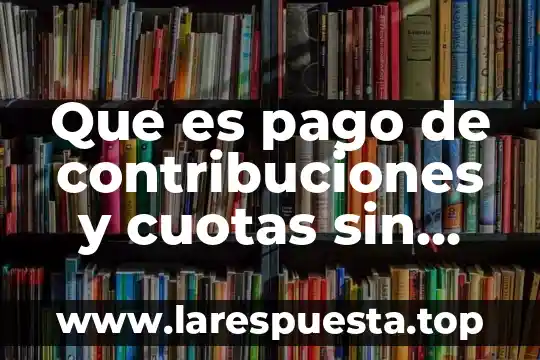 Por que es importante las contribuciones 5 Que es pago de contribuciones y cuotas sin interes