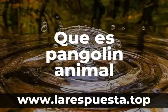 Que es pangolin animal