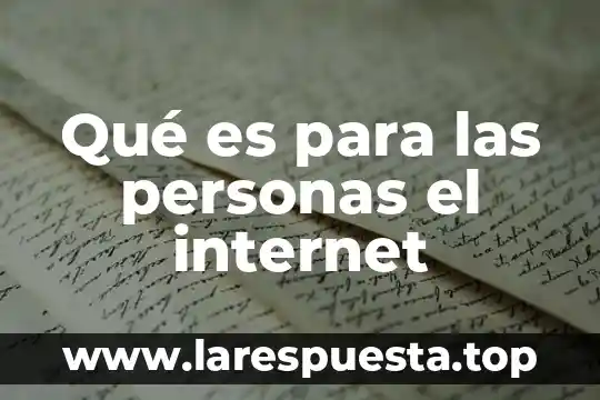 Que es el vertigo en personas ipertensas 5 Qué es para las personas el internet