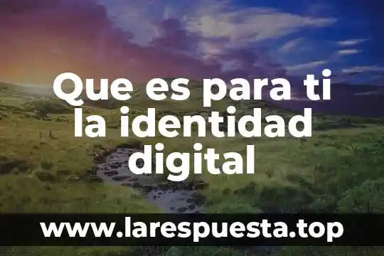 Que es para ti la identidad digital