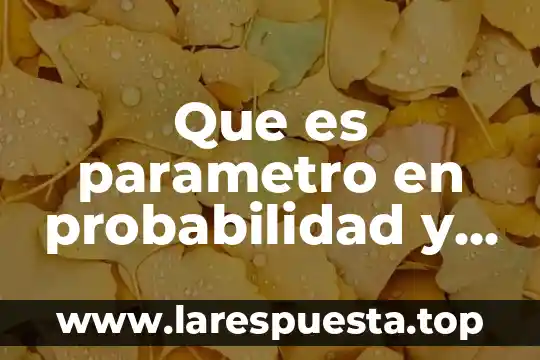 Que es parametro en probabilidad y estadistica