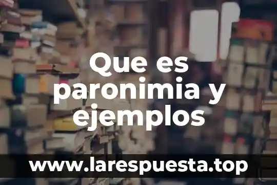 Que es paronimia y ejemplos