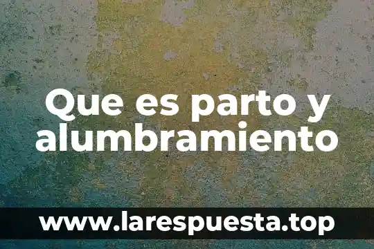 Que es parto y alumbramiento