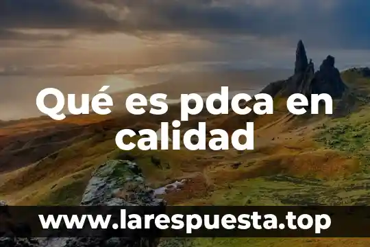 Que es calidad en el servicio 5 Qué es pdca en calidad